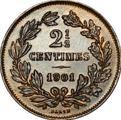 2-1/2 centimes Luxembourg 1854