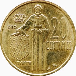 20 centimes Monaco 1962 - Rainier III