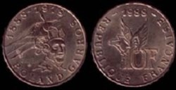 10 Francs Roland Garros Tr B 1988