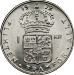 1 krona Gustaf VI Adolf Suède 1969
