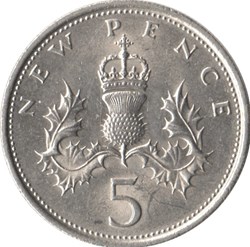 5 pence Angleterre 1978 Elizabeth II