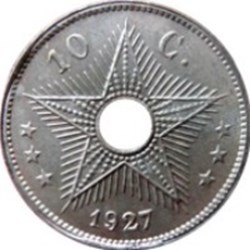 10 centimes - Albert I Congo Belge- 1921 (arrêt du C oblique)