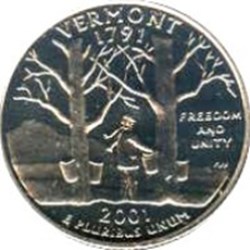 ¼ Dollar "Quarter Vermont 2001 D