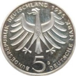 5 deutsche mark Albert Schweitzer Allemagne 1975 (G)