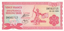 Burundi-20 francs 1997