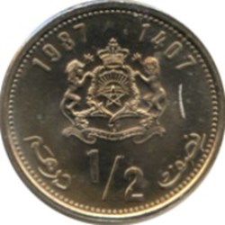 ½ dirham Hassan II 3e effigie Maroc 1987