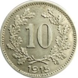 10 heller Franz Joseph I blason avec lion et étoiles Autriche 1915