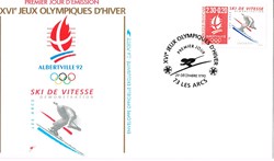 Enveloppe 1er jour Albertville 92-Ski de Vitesse