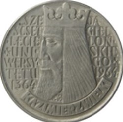 10 zlotys Kazimierz Wielki Legends incuse; Trial Strike Pologne 1964