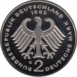 2 deutsche mark Allemagne 1971 (G) Theodor Heuss