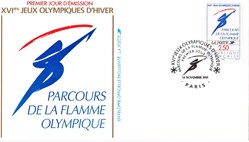 Enveloppe 1er jour Albertville 92-Flamme Olympique