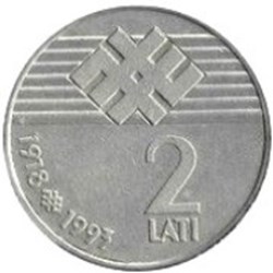 2 lati (75ème Anniversaire de la déclaration d'Indépendance) 1993 Lettonie
