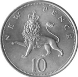 10 Pence Angleterre Elizabeth II 1969