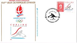 Enveloppe 1er jour Albertville 92-Curling