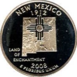 Etats Unis-¼ Dollar "Quarter Nouveau Mexique" 2008 D