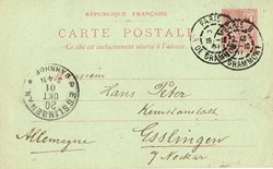 France-Carte postale-Correspondance