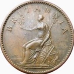 1 farthing George III 2e effigie, sans valeur faciale Angleterre 1806