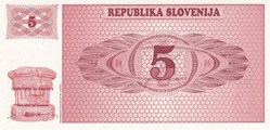 Slovénie-5 Tolarjev 1990