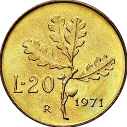 20 Lires Italie 1957