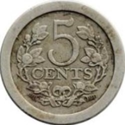 5 cents - Wilhelmina Pays-Bas 1908