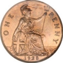 1 penny George V 2e effigie, petite tête Angleterre 1931