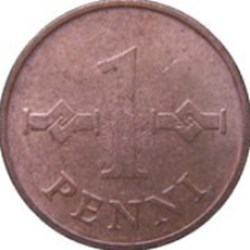 1 penni 1965 Finlande
