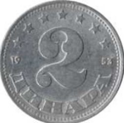 2 Dinar Yougoslavie 1953