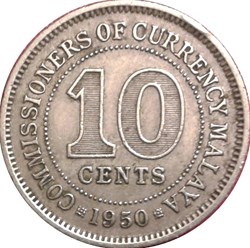 10 Cents Malaisie 1949