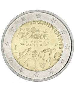 2 EUROS COMMÉMO. FRANCE 2011 - "FÊTE DE LA MUSIQUE"