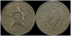 Cuba 1915 Cinco Centavos