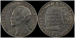 Cuba 1953 50 Centavos B