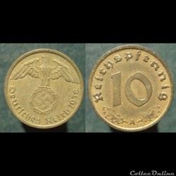 10 Reichspfennig, 1938