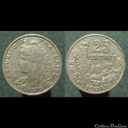 IIIè République, 25 centimes, 1904