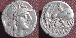 Denier république Sextus Pompeius Faustulus FOSTVLVS
