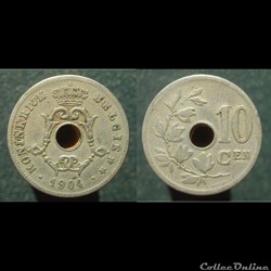 Belgique, 10 centimes, 1904