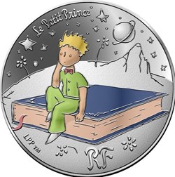 Le Petit Prince et son livre - 10 Euros Couleur Argent