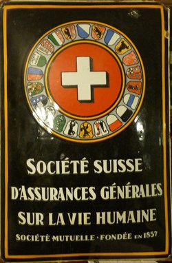 PLAQUE "SOCIETE SUISSE D'ASSSURANCES GENERALES"
