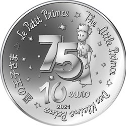 Le Petit Prince et le renard- 10 Euros Couleur Argent