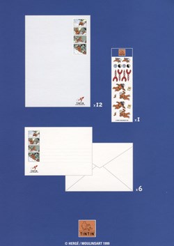 Set courrier - 1999 - Moulinsart - Feuille, enveloppe et sticker