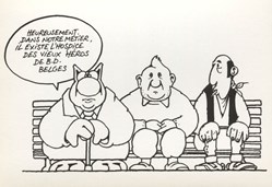 Carte - 10x15 - Geluck - Le chat s'expose - Hospice des vieux héros de BD