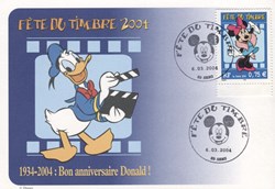 France - Carte - Cachet - 2004 - Fête du timbre Mickey
