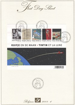 Belgique - 1er jour - Neuf - 2004 - 4*0,41€ - Tintin et la Lune