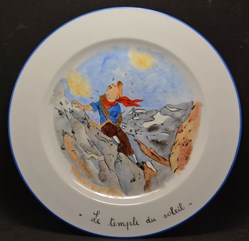 Assiette 26 cm - Le temple du soleil artisanale