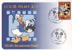 France - Carte - Cachet - 2004 - Fête du timbre Mickey