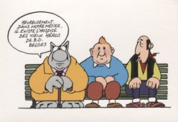 Carte - 10x15 - Geluck - Hospice des vieux héros de BD