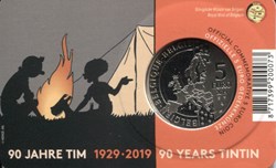 Belgique - 2019 - 5€ - 90 ans Tintin Monochrome