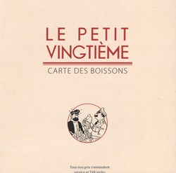 Musée Hergé - Le petit vingtième - Carte des boissons