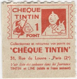 Chèque Tintin - 1 point