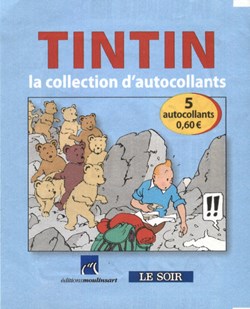 Le soir - 2013 - Tintin, collection d'autocollants - Pochette