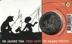 Belgique - 2019 - 5€ - 90 ans Tintin Couleur